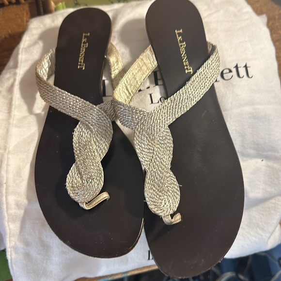 BRAND NEW L.K. Bennet London Gold Sandals - Picture 2 of 3